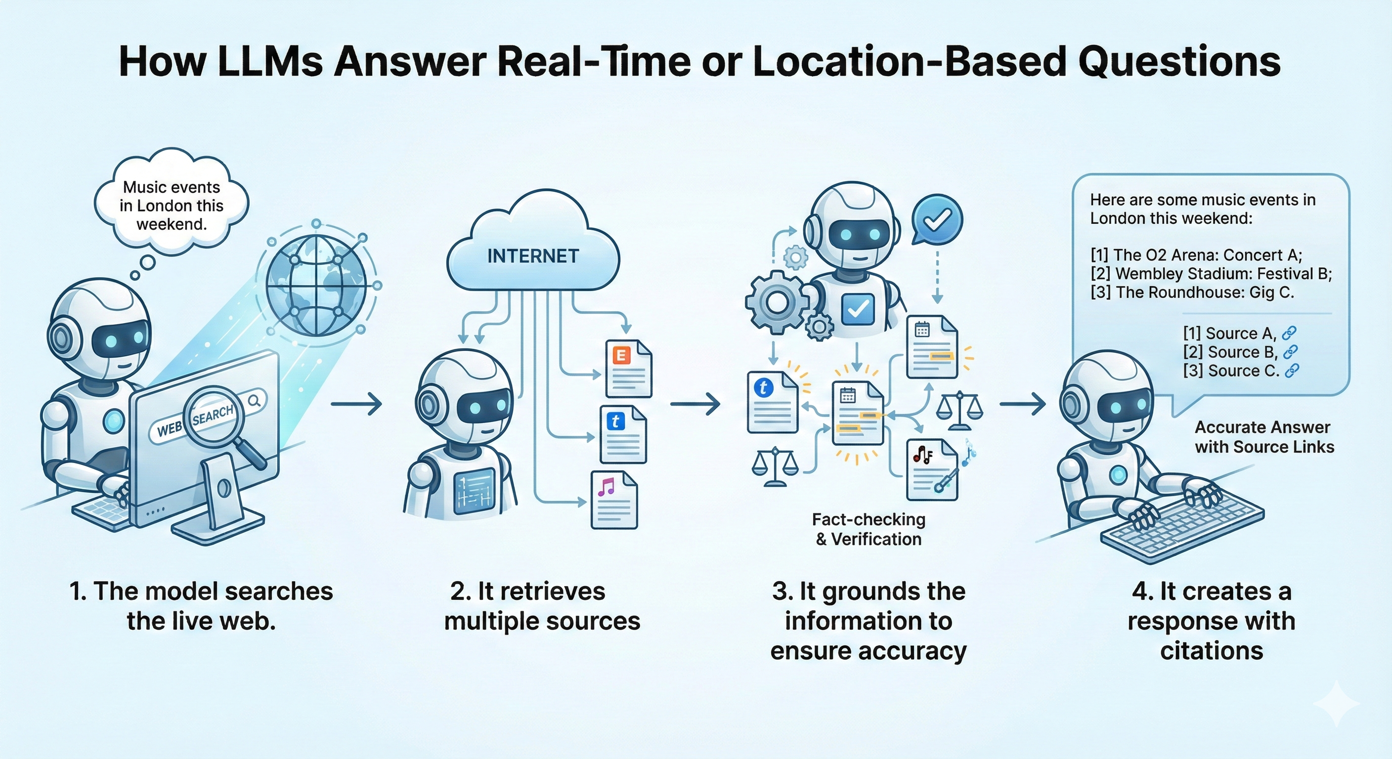 How LLMs answer real-time questions