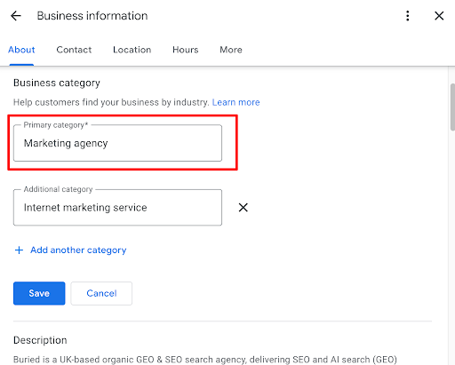 choosing the right primary category in your Google Business Profile