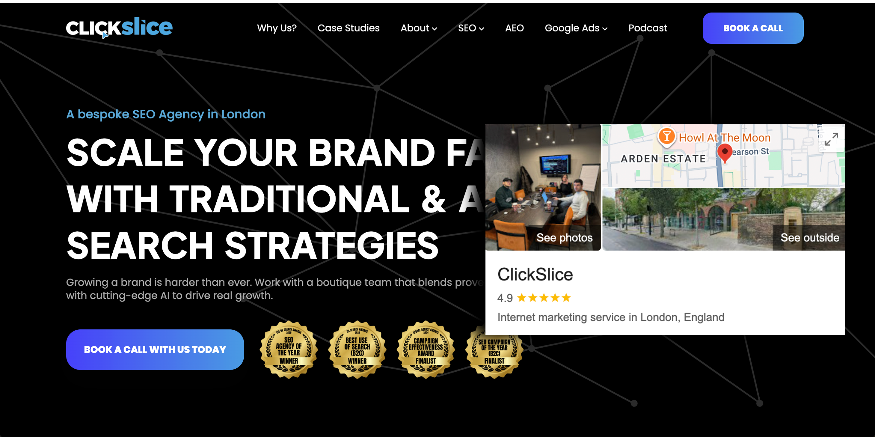 The ClickSlice homepage