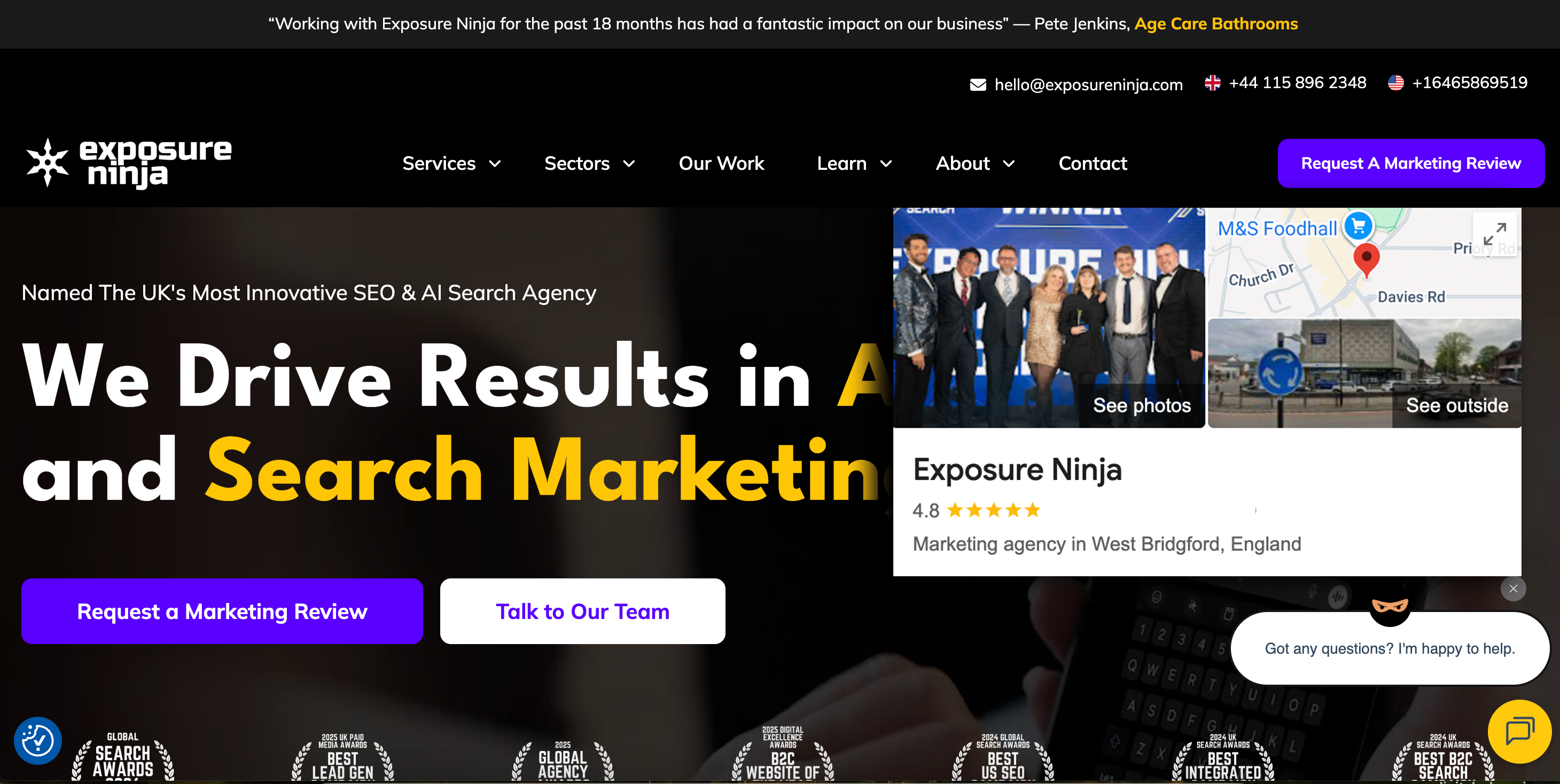 The Exposure Ninja homepage