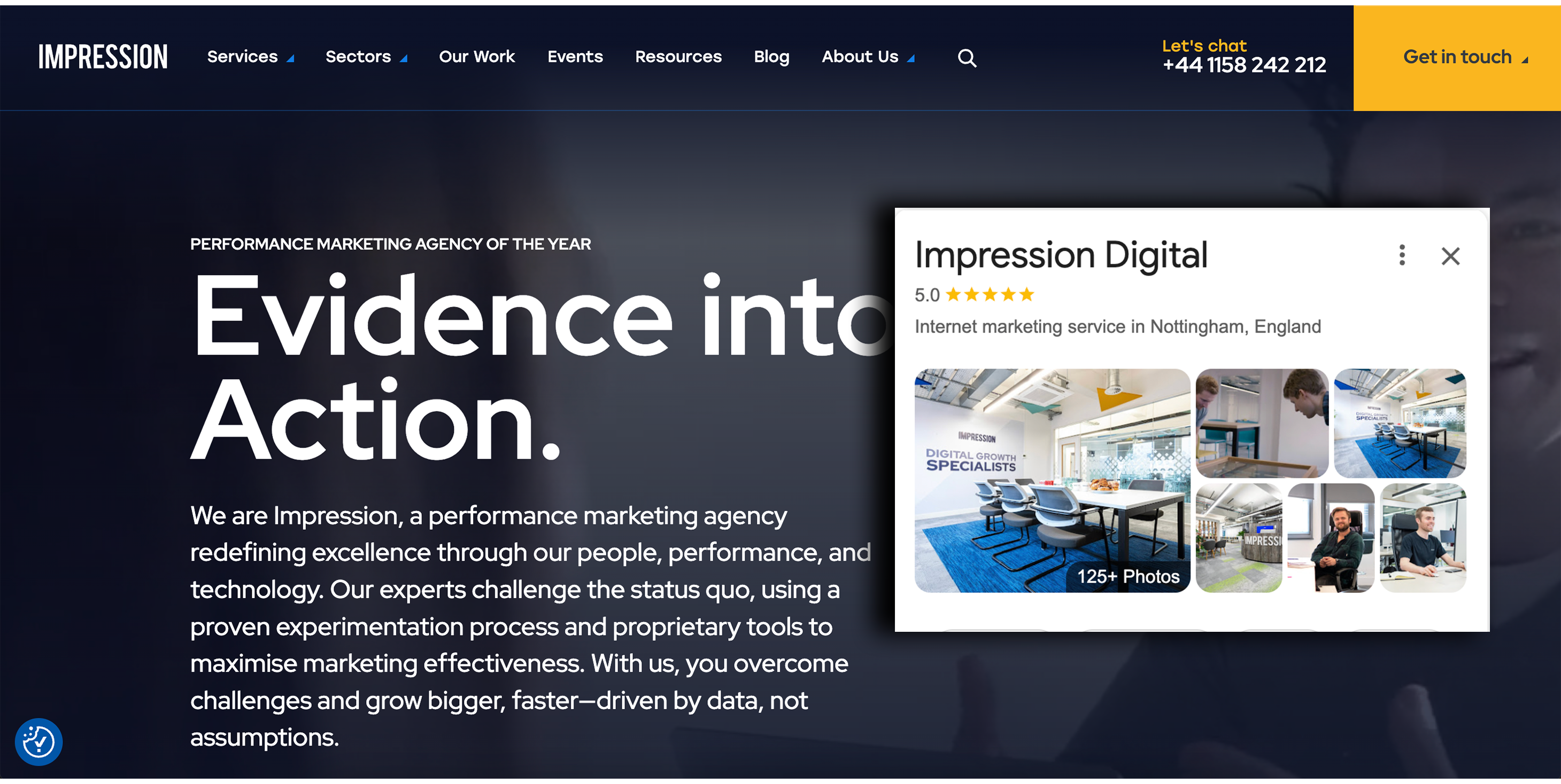 The Impression homepage
