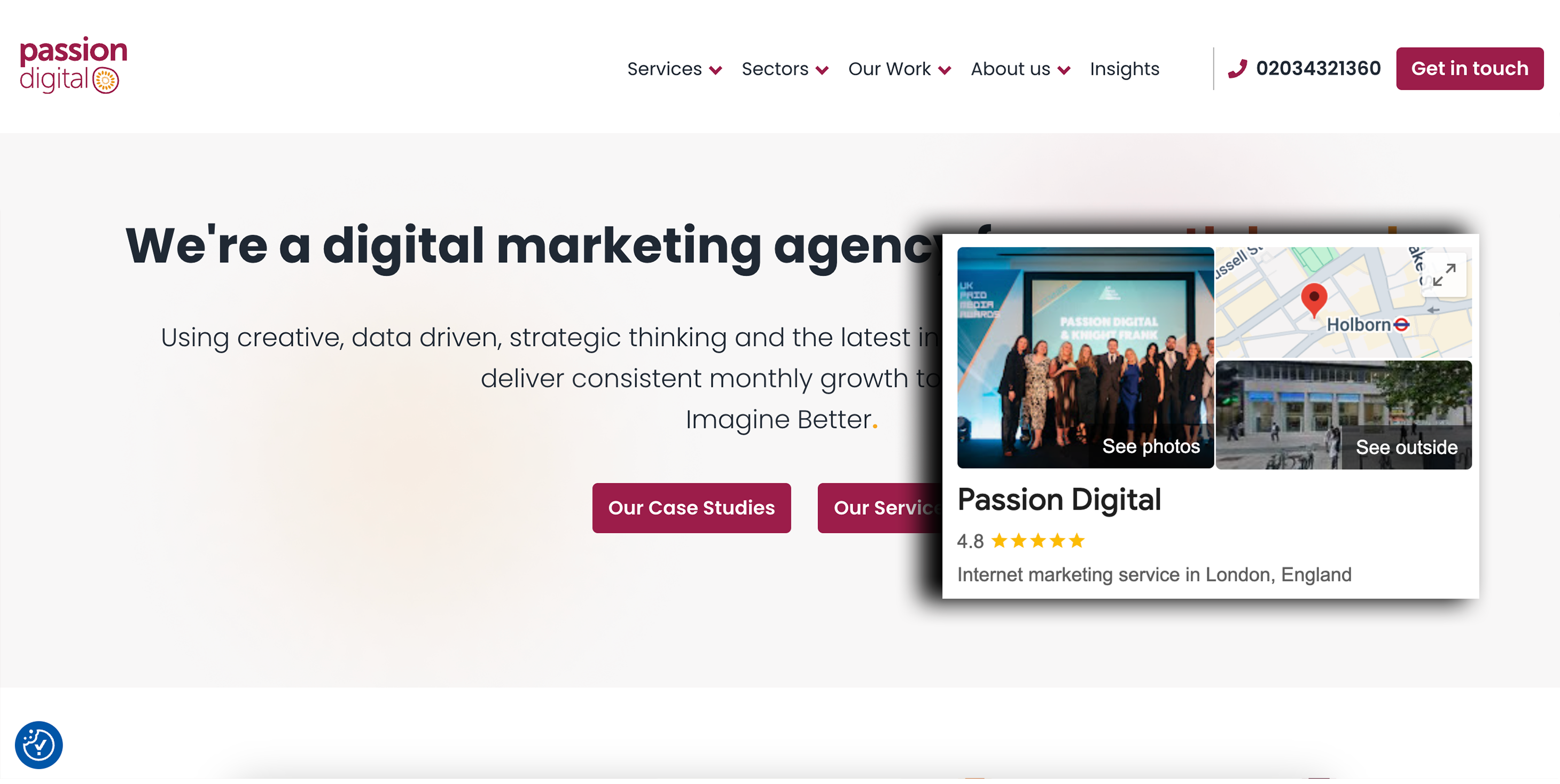 The Passion Digital homepage