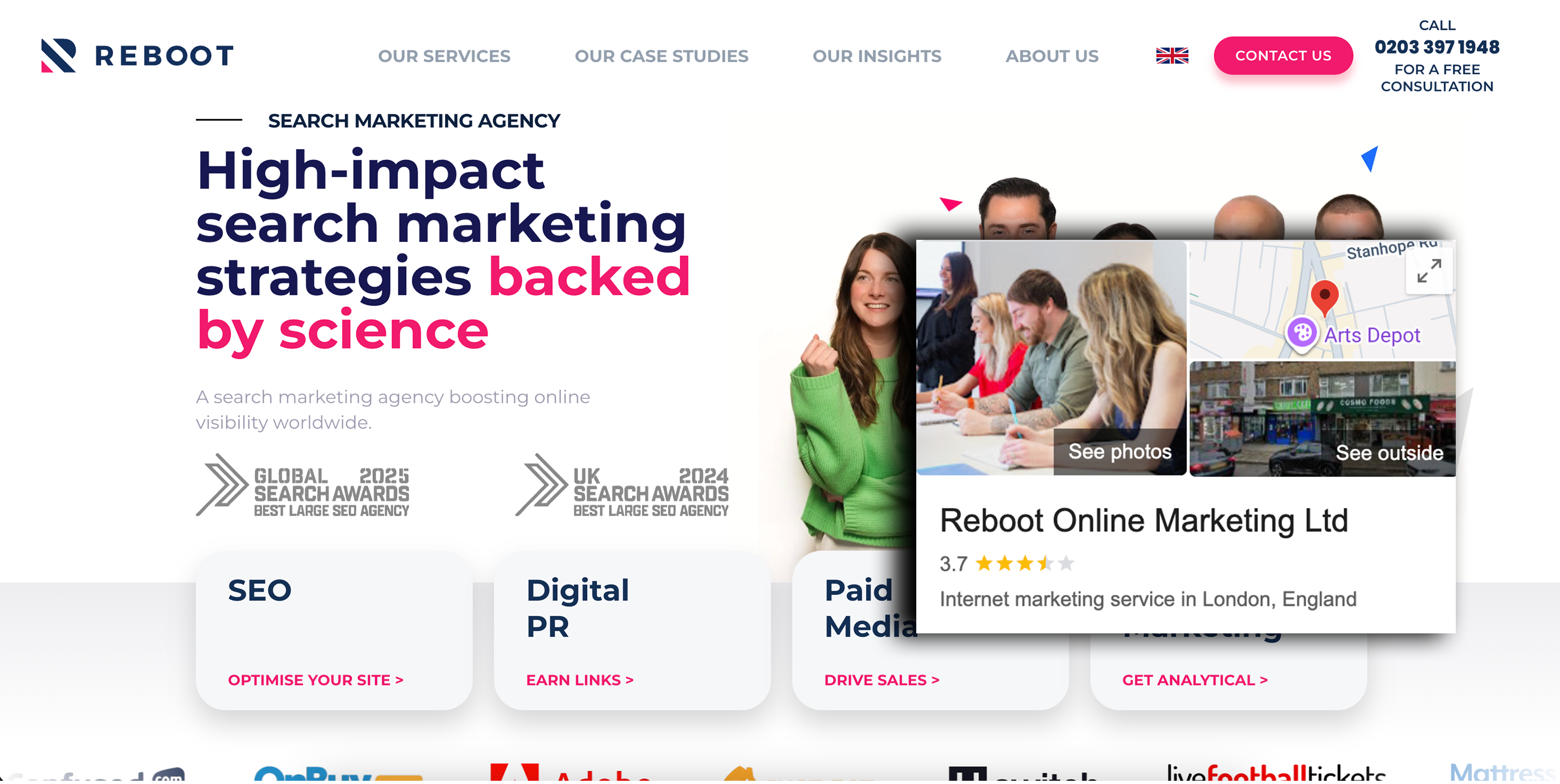 The Reboot Online homepage