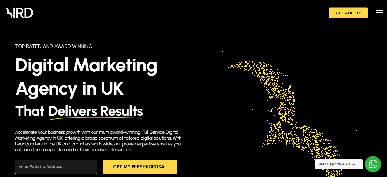 The Bird Marketing homepage