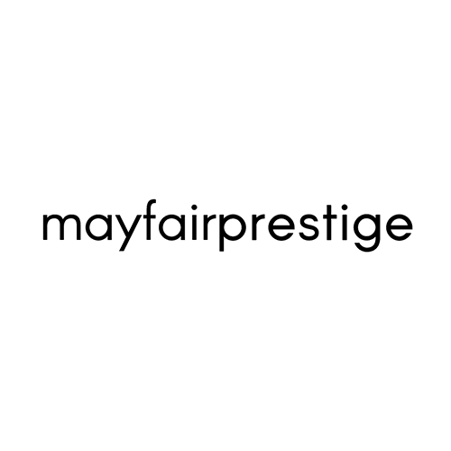 Mayfair Prestige logo in black lowercase text on white background