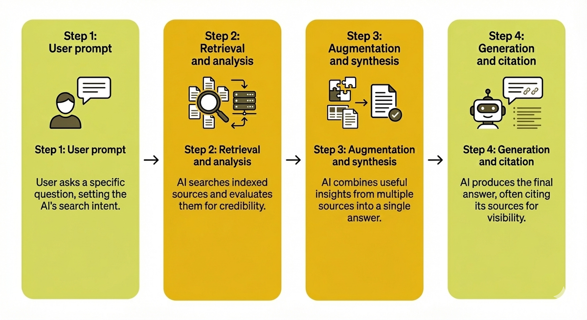 how LLM retrieval works in practice - 4 steps